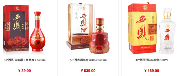 2015年最新西凤酒价格表和图片一览