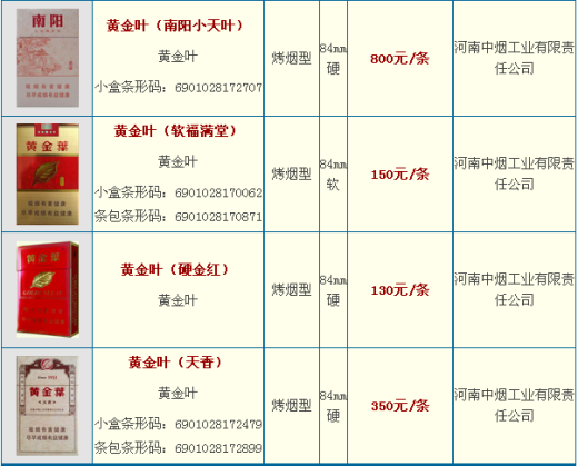 黄金叶香烟